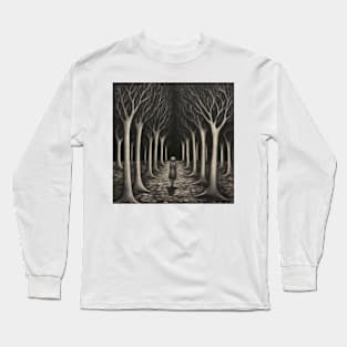 Lonely Midnight Forest Walk Long Sleeve T-Shirt